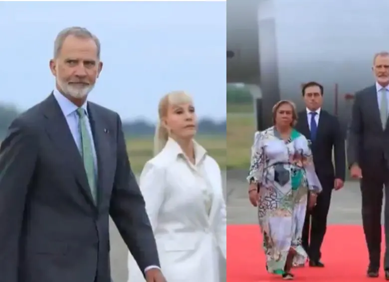 El Rey Felipe VI llegó a Cali en horas de la mañana del viernes 7 de agosto. Foto: Captura de video redes sociales