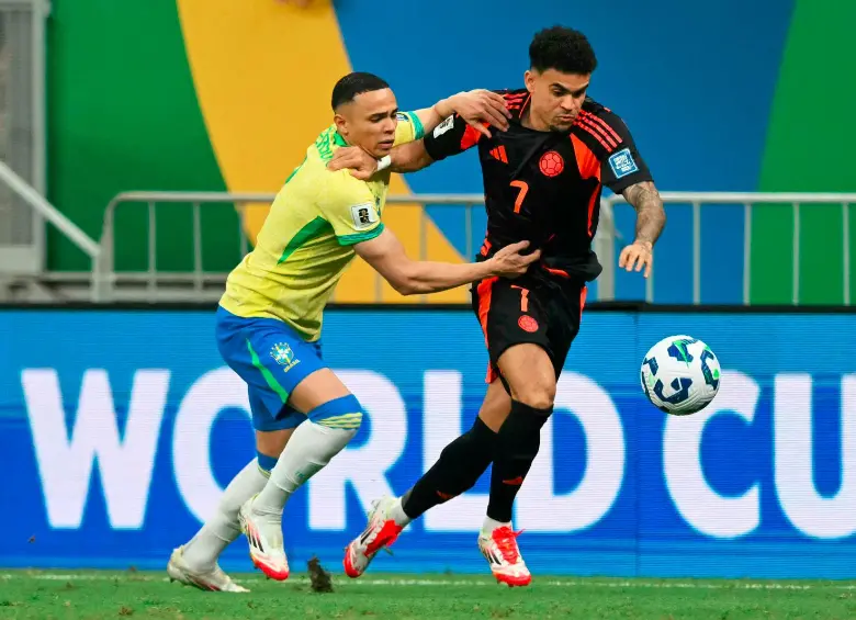 En la imagen se observa a Luis Díaz en el duelo de Colombia ante Brasil. FOTO GETTY