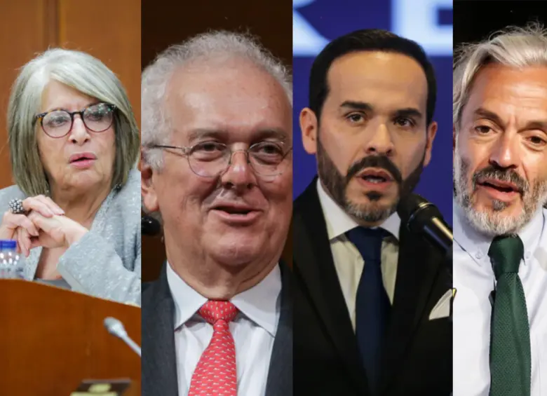 Varias figuras políticas le solicitaron al presidente electo desistir de su segunda ciudadanía. En la foto, de izquierda a derecha, Cecilia López, José Antonio Ocampo, Abelardo de la Espriella y Juan Daniel Oviedo. Foto: Colprensa.