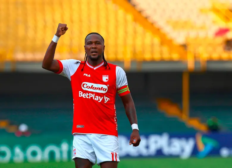 Hugo Rodallega, el hombre gol del Santa Fe con el que Medellín deberá tener cuidado el domingo. FOTO COLPRENSA