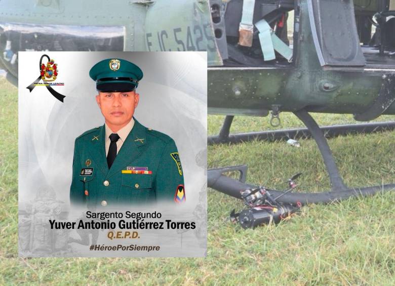 El sargento segundo Yuber Antonio Gutiérrez murió tras ser víctima de un explosivo de grupos armados ilegales. FOTO: Colprensa y Ejército