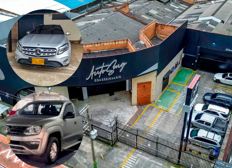 Las dos sedes de Autos MG (antes Autosur) en Premium Plaza y la Milla de Oro, en El Poblado, se encuentran cerradas; en una de ellas ya se llevaron los vehículos. FOTO MANUEL SALDARRIAGA