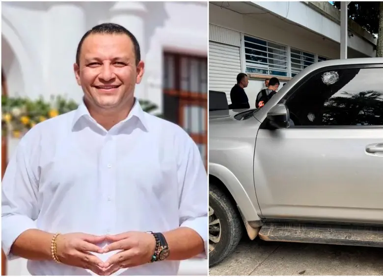 La camioneta en la que se desplazaba el alcalde Juan David Piedrahíta fue atacada a tiros en zona rural de Cartago. FOTOS: Alcaldía de Cartago y tomada de X @JoseWilmerPache