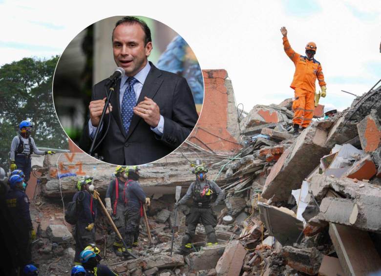 Alejandro Eder confirmó que tras una depuración en las listas, faltan 9 personas por hallar bajo los escombros. Fotos: Getty Images y Colprensa