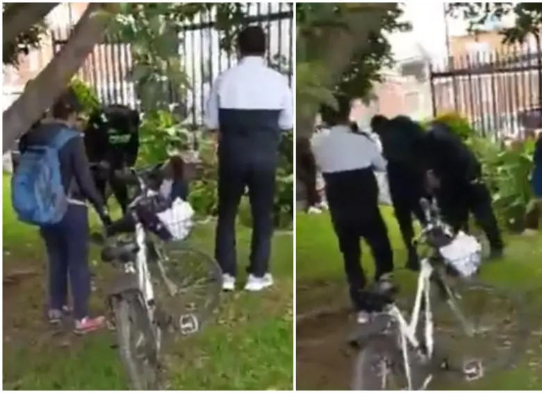 Momento en que las personas detuvieron al “therian-rata”. FOTO: Captura video de redes sociales @ColombiaOscura