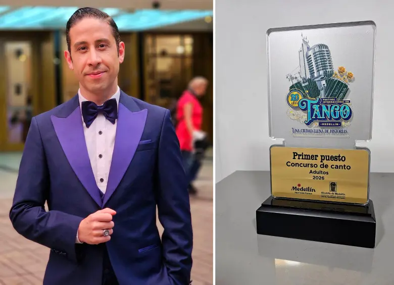 Emmanuel Rivero Famá es el ganador de la competencia de canto del festival de tango de Medellín. Foto: Cortesía @emanuelriverofama