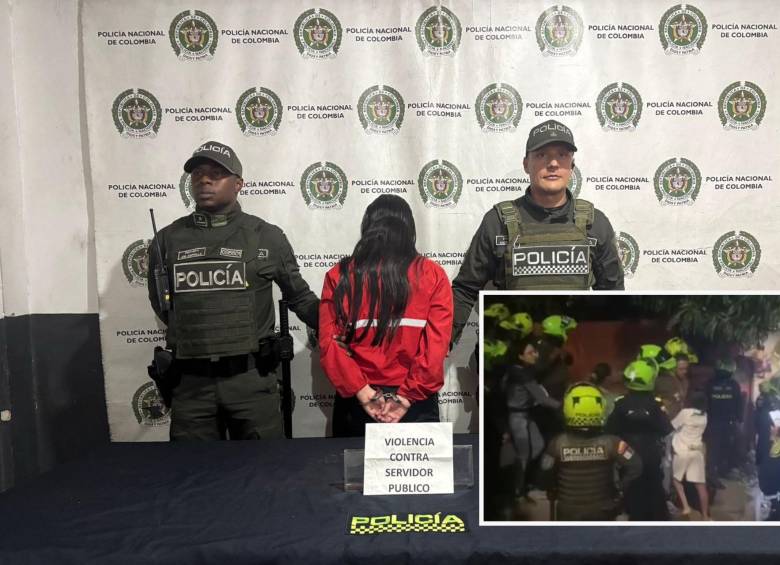 La capturada deberá responder ante la justicia por agresión a servidor público. FOTO: Cortesía Denuncias Antioquia.