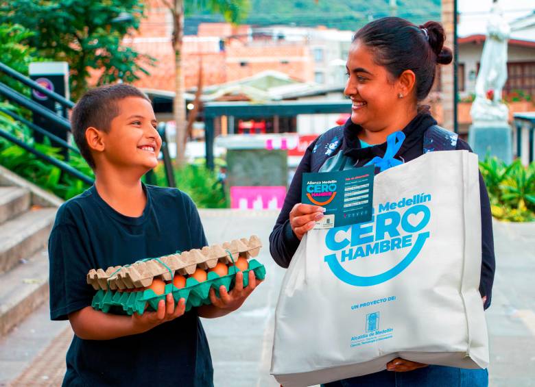 Con los mercados de donación, desde la Alcaldía de Medellín buscan garantizar la alimentación de 1.000 familias esta Navidad. FOTO: Cortesía
