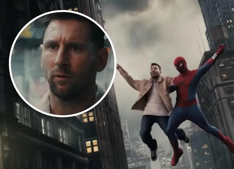 Nadie esperaba ver a Messi volando entre los rascacielos de Nueva York junto al Hombre Araña. Foto: captura de video Sony Pictures