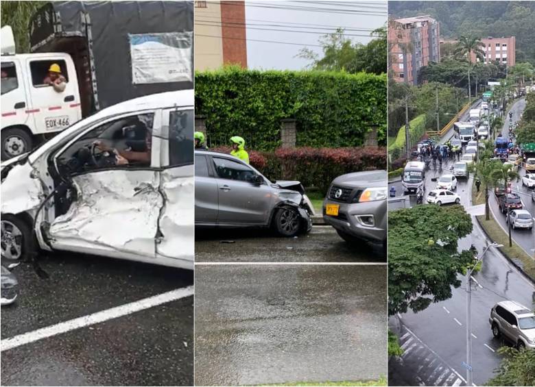 Los hechos se registraron hacia las 4:00 p.m., y ocurrieron en la calzada ascendente de la vía que lleva hacia el aeropuerto Jose María Córdoba de Rionegro. FOTO: Twitter y Denuncias Antioquia