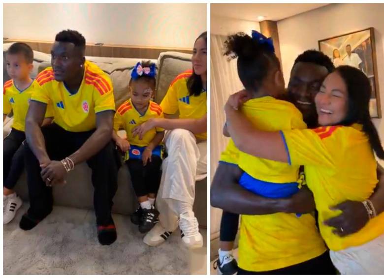 Kevin Viveros y su familia festejando su convocatoria a la selección Colombia. FOTO: Captura de vídeo