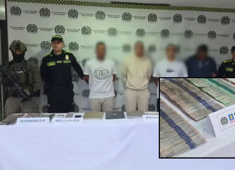 La Policía junto a autoridades de Estados Unidos capturaron a cinco sujetos que tendrían presuntas conexiones con el Cartel Jalisco Nueva Generación de México. Foto: Dijín 