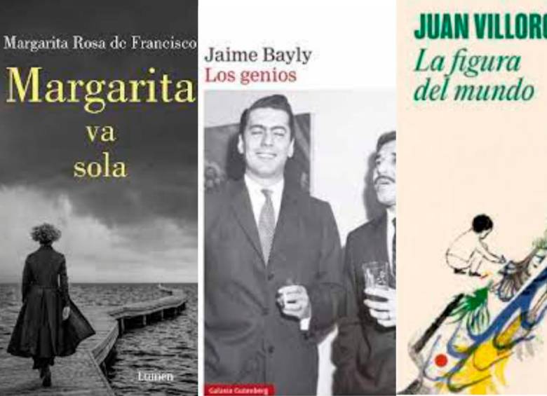 Libros de Margarita Rosa de Francisco, Jaime Bayly y Juan Villoro. FOTO Cortesía