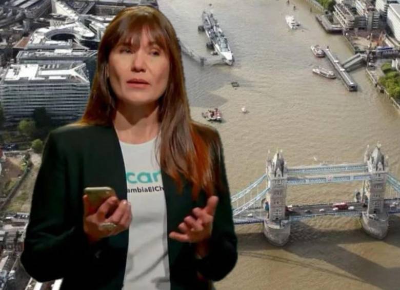 Zulma Guzmán fue capturada antes de saltar del río Támesis en Londres. FOTO: Getty y captura video de redes sociales