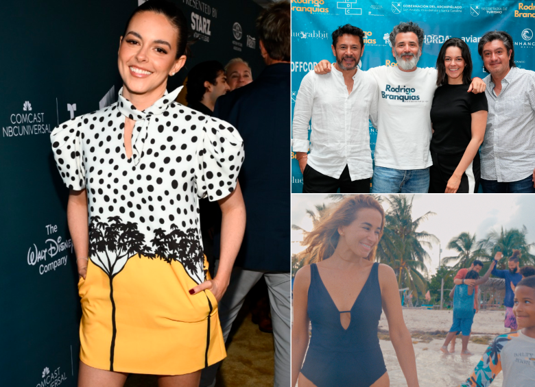 Julieth Restrepo lleva 10 años haciendo carrera en Hollywood, a la derecha con sus compañeros de cortometraje: Anderson Balsero, productor y actor; Andrés Guevara, guionista y director y Diego Torres, también productor. Abajo los protagonistas del corto, Majida Issa y Anthuan Díaz. FOTOS Getty y cortesía