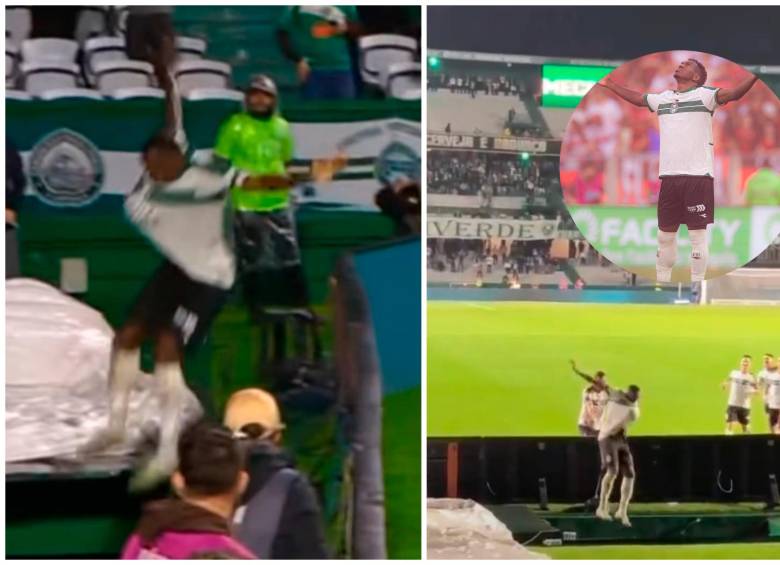 El jugador de Coritiba, Jacy, cayó al túnel celebrando un gol que se anuló. FOTO: Captura de vídeo e Instagram Jacy97