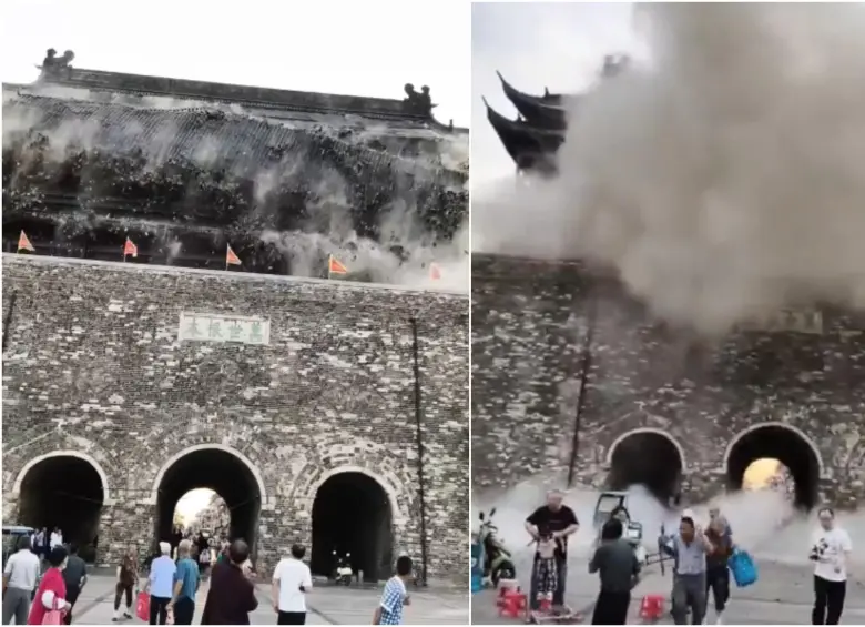 Las autoridades locales se encuentran investigando las razones del desplome del techo, teniendo en cuenta que recientemente hicieron unas mejores en el lugar. FOTO: Captura de video