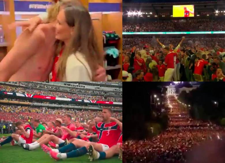 Noruega celebró a lo grande el triunfo ante Brasil. FOTOS: Capturas