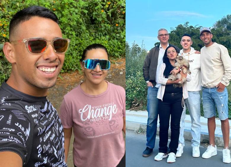 La madre de Juan José, pacer de Corre por Amor, fue la inspiración para querer continuar cu camino como entrenador deportivo y así poder ayudar a los demás. A la derecha, su familia. FOTO: CORTESÍA 