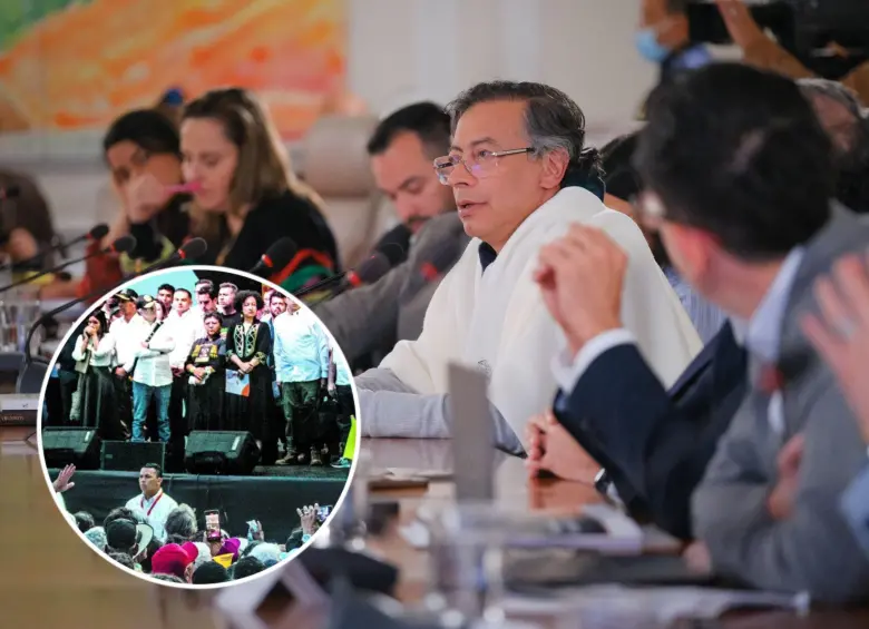 El presidente hizo énfasis en las críticas recibidas por la concentración realizada en Medellín con presencia de cabecillas de las bandas criminales del Valle de Aburrá. Fotos: Presidencia y EL COLOMBIANO