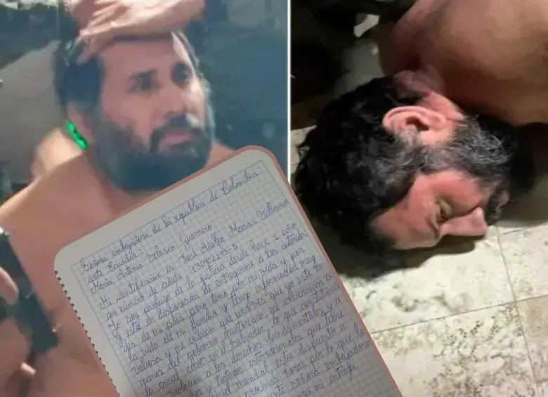 Captura de alias ‘Fito’ y su carta. Foto: Ejército y cortesía.