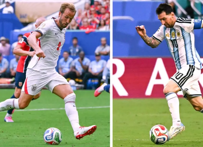 Harry Kane y Lionel Messi. FOTO: AFP