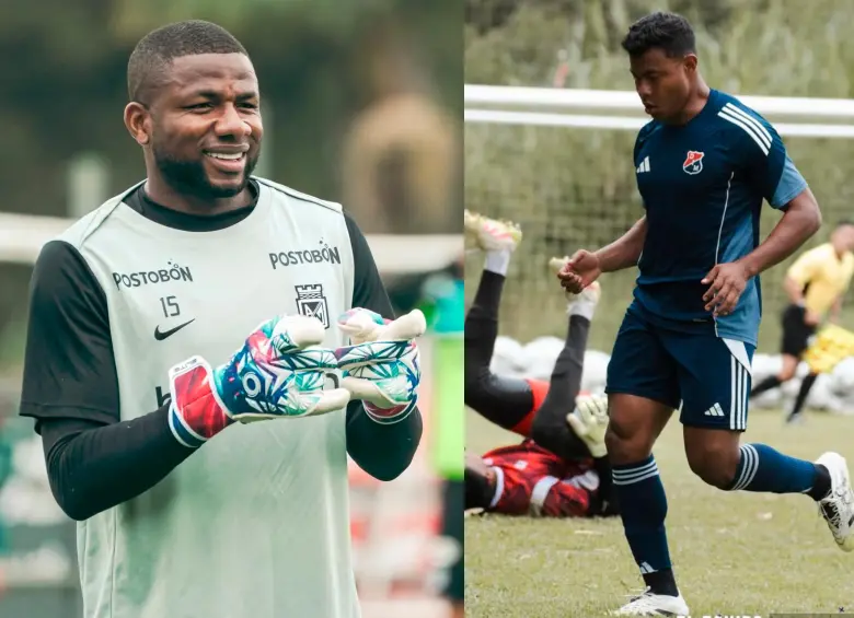 El arquero Harlen Castillo fue titular con el cuadro verde, mientras que el atacante Léider Berrío marcó con los rojos. Foto: tomada del Instagram de Nacional y DIM 