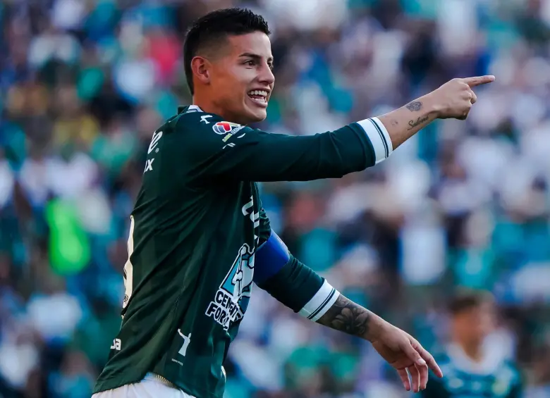James en un partido con León de Mexico. FOTO: Redes sociales @clubleonfc
