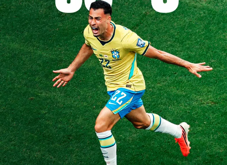 El futbolista Gabriel Martinelli anotó el gol que le dio la victoria a Brasil contra Japón en Houston. Foto: tomada del x de @FifaWorldCup