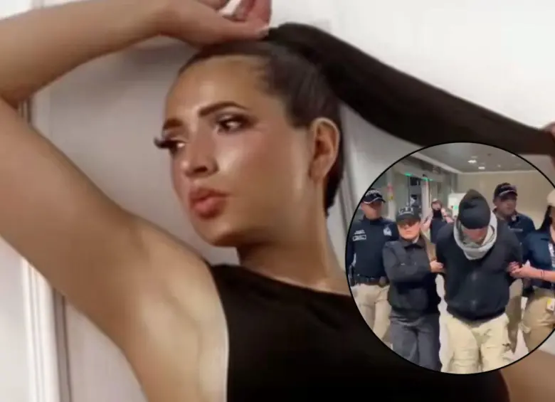 El británico señalado del feminicidio de Natalia Villalba llegó escoltado por las autoridades desde Ecuador a Bogotá. Fotos: @ColombiaOscura y captura de video tomado de @PasaenBogota
