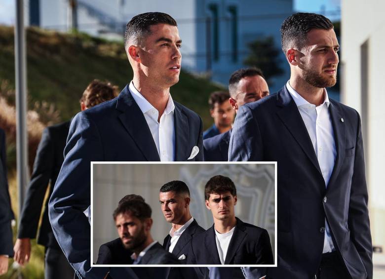 Cristiano Ronaldo encabezando la comisión de Portugal para darle el último adiós a Diogo Jota. FOTO: Redes sociales @selecaoportugal y AFP