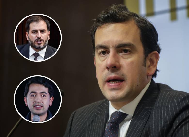 Los congresistas de la bancada de Gobierno Andrés Forero y Daniel Briceño estuvieron entre los que se pronunciaron por la salida de Rodrigo Lara del Ministerio del Interior. Fotos: Colprensa.