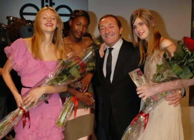 Gérald Marie y dos de sus modelos de Elite. FOTO: Getty