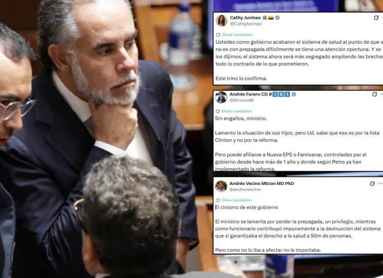 Benedetti denunció que Sura le canceló su plan de medicina prepagada a él y a su familia. Foto: Colprensa/Redes Sociales. 