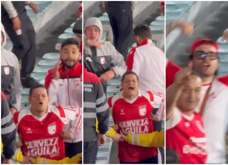 Los hinchas en medio de los gestos. FOTO: Captura de video de redes sociales @Casalcoringao