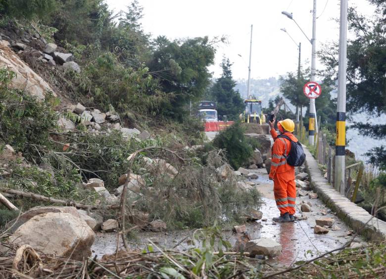 En la zona se adelantan trabajos de remoción. FOTO MANUELA SALDARRIAGA