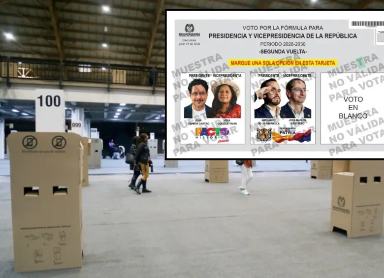 Tarjetón para la segunda vuelta, con las dos fórmulas y el voto en blanco. Solo puede marcar una opción. FOTO Registraduría