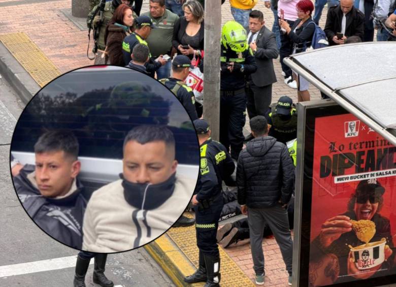 Un tiroteo en el occidente de Bogotá dejó dos capturados, uno de ellos tenía brazalete del Inpec. Fotos: @PasaenBogota