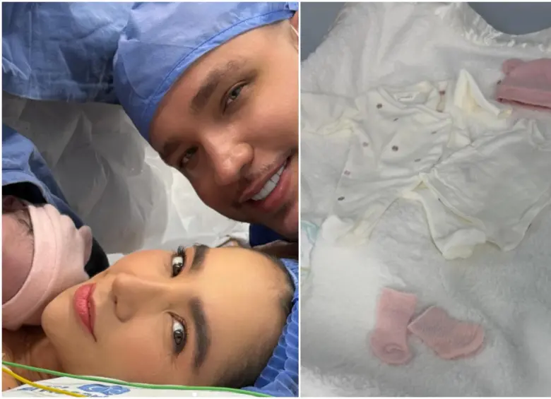 Paola y Jessi junto a Emilia, a la cual solo se le puede ver una parte de su cabeza. FOTO: Tomada de redes sociales @paolajarapj y @jessiuribe3