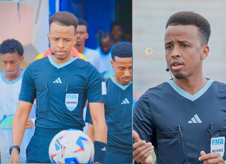 Omar Abdulkadir Artan, de 34 años, era el primer juez de Somalia en dirigir un partido en el Mundial. Foto: @omar_artan