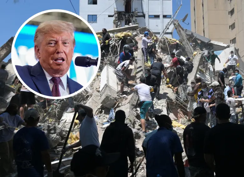 El Gobierno de Donald Trump oficializó este viernes 14 de agosto la entrega de 11 millones de dólares adicionales en asistencia humanitaria para Colombia tras el terremoto del pasado lunes. FOTO: Getty y AFP