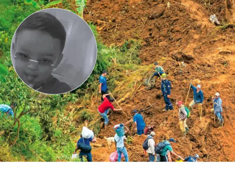 Emanuel es la víctima 22 recuperada bajo tierra en la tragedia de Granizal. FOTO: CAMILO SUÁREZ Y CORTESÍA