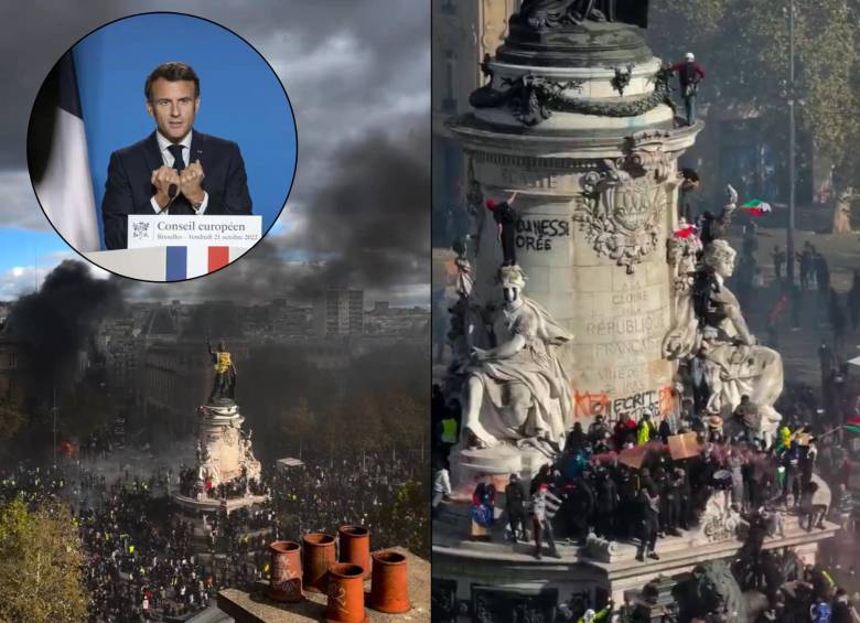 Francia e Italia registraron disturbios, saqueos y enfrentamientos durante protestas por el costo de vida, mientras sus gobiernos buscan contener la violencia. Getty Images y captura de videos. 