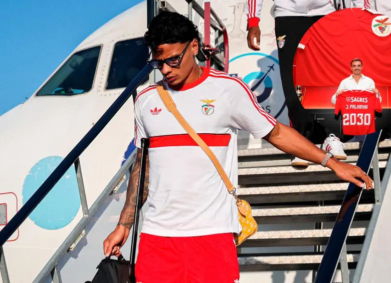 Richard Ríos y Benfica ya se encuentran en Dinamarca para el partido ante Aarhus FG. FOTO: X SLBenfica