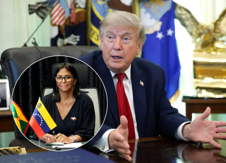 El gobierno de Donald Trump solicitó inmunidad judicial para la presidenta interina de Venezuela, Delcy Rodríguez, quien tiene demandas pendientes en el estado de Florida. Fotos: Getty Images y AFP