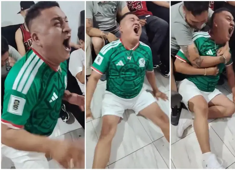 El hincha de México no pudo contener los gritos y las lágrimas. FOTO: Captura de video de redes sociales