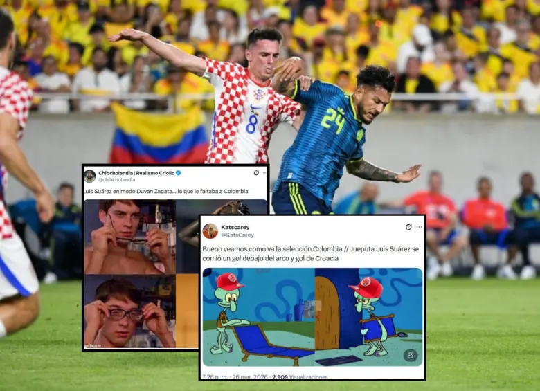 La Selección Colombia perdió 2-1 ante Croacia. El encuentro dejó divertidos memes en las redes. Foto: Getty Images y capturas de X