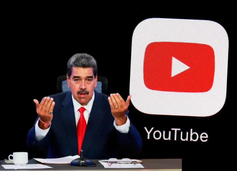 Nicolás Maduro y el logo de YouTube. Foto: Getty - YouTube