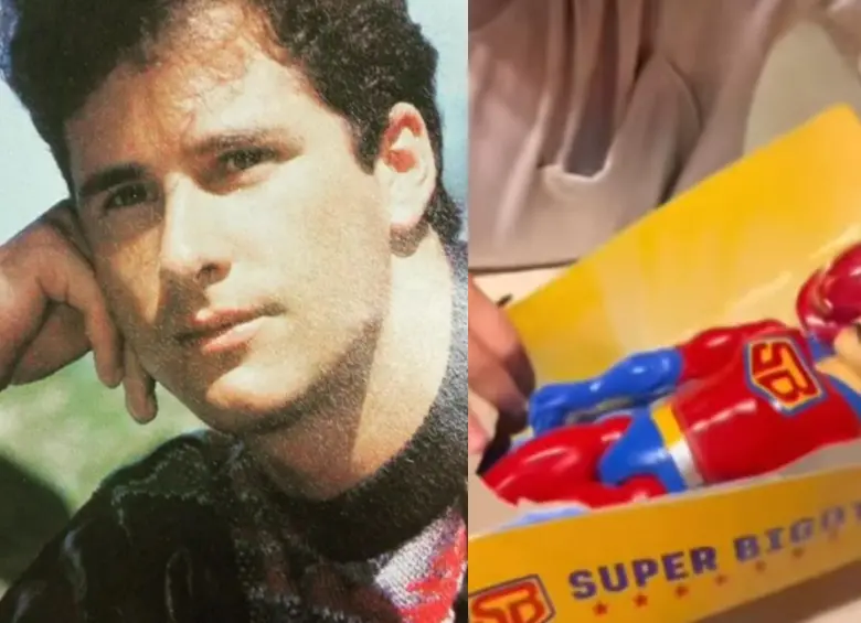 El actor venezolano Fernando Carrillo compartió en redes sociales un video del momento en que su hijo recibe una figura de acción de Nicolás Maduro. FOTO: redes sociales, captura de video. 