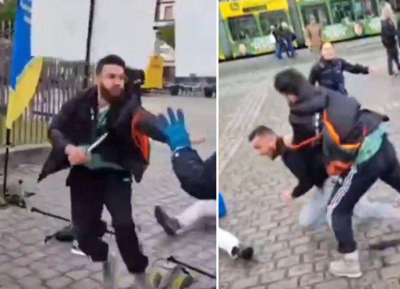 El hombre atacó con cuchillo al controvertido activista alemán Michael Stürzenberger, conocido por sus firmes críticas al Islam. FOTO: CAPTURA DE VIDEO